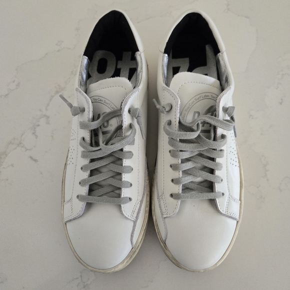 LIKE NEW P448 John YOU CAN SURF LATER Lace-Up Perforated Leather Low Sneakers 39 - Picture 4 of 7